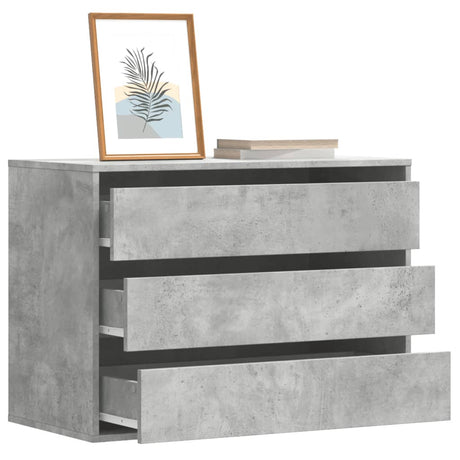 Vidaxl ladekast 80x41x58 cm bewerkt hout betongrijs