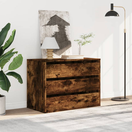 Vidaxl ladekast 80x41x58 cm bewerkt hout gerookt eikenkleurig