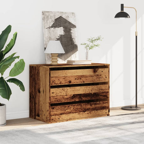 Vidaxl ladekast 80x41x58 cm bewerkt hout oud houtkleurig