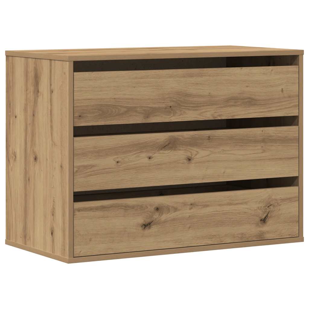 Vidaxl ladekast 80x41x58 cm bewerkt hout artisanaal eikenkleurig