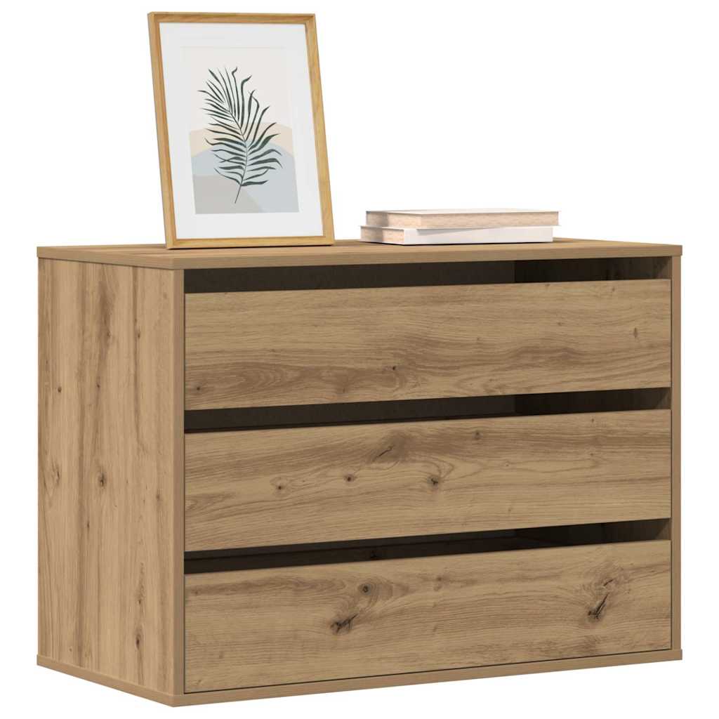 Vidaxl ladekast 80x41x58 cm bewerkt hout artisanaal eikenkleurig