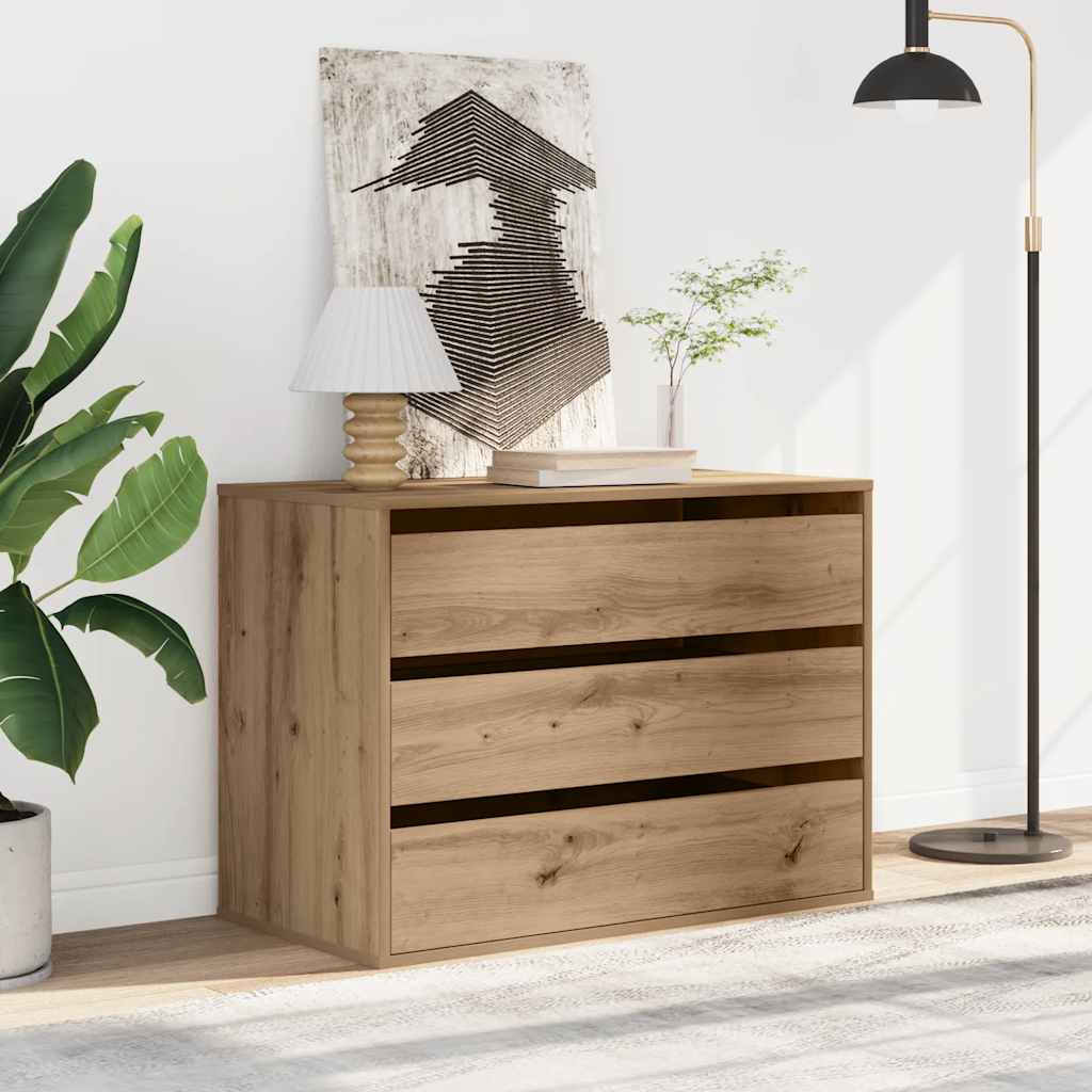 Vidaxl ladekast 80x41x58 cm bewerkt hout artisanaal eikenkleurig