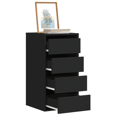 Vidaxl ladekast 40x41x76 cm bewerkt hout zwart
