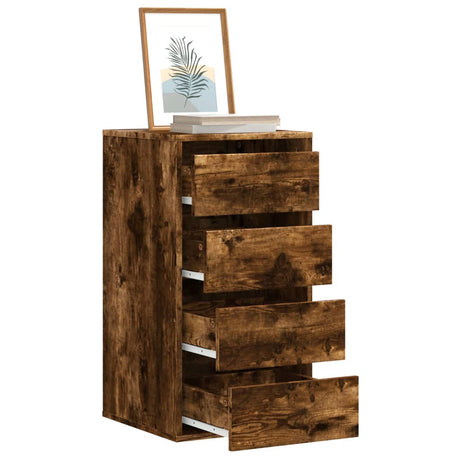 Vidaxl ladekast 40x41x76 cm bewerkt hout gerookt eikenkleurig