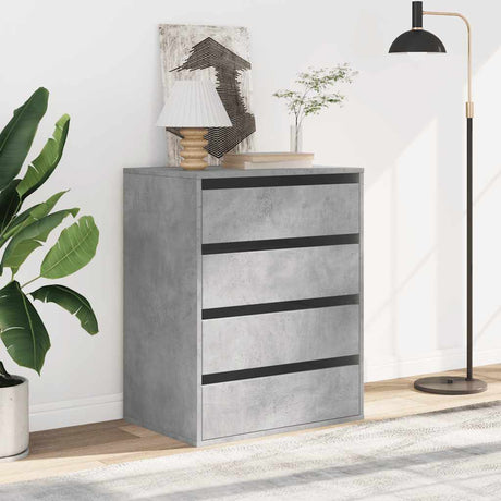 Vidaxl ladekast 60x41x76 cm bewerkt hout betongrijs