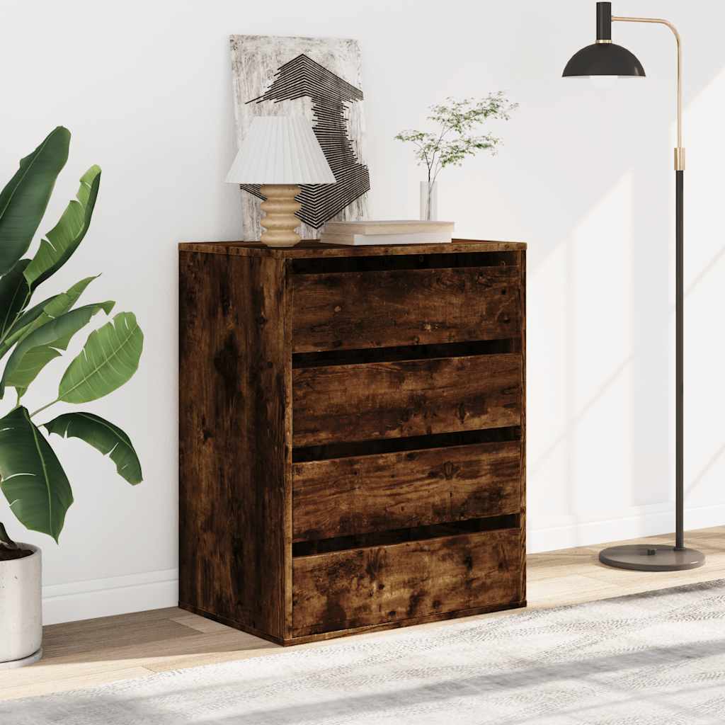Vidaxl ladekast 60x41x76 cm bewerkt hout gerookt eikenkleurig