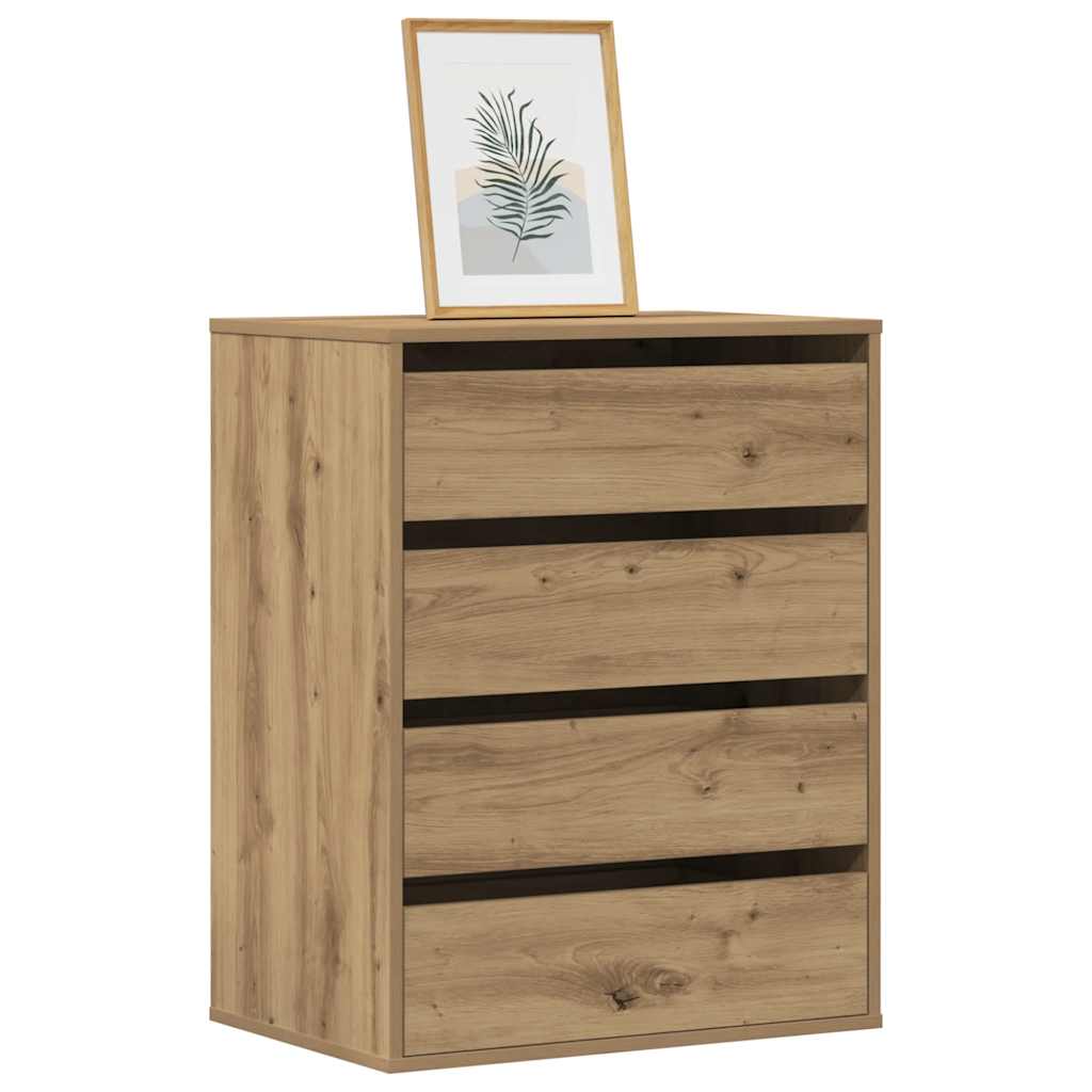 Vidaxl ladekast 60x41x76 cm bewerkt hout artisanaal eikenkleurig