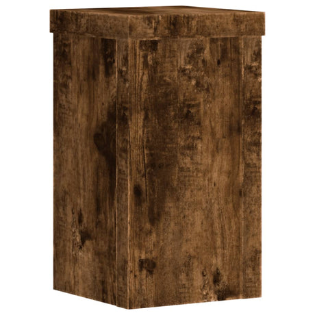Vidaxl plantenstandaards 2 st 10x10x18 cm bewerkt hout gerookt eiken