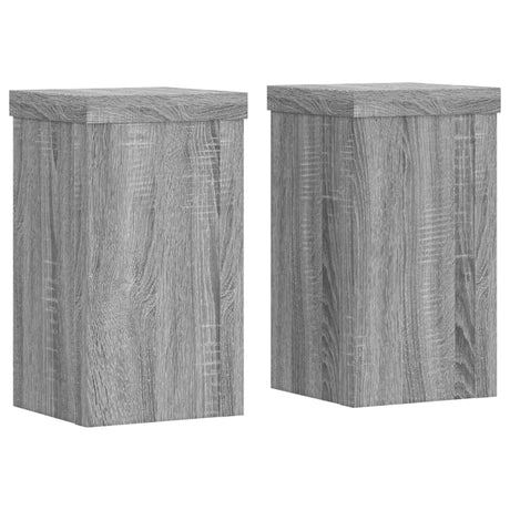 Vidaxl plantenstandaards 2 st 10x10x18 cm bewerkt hout grijs sonoma