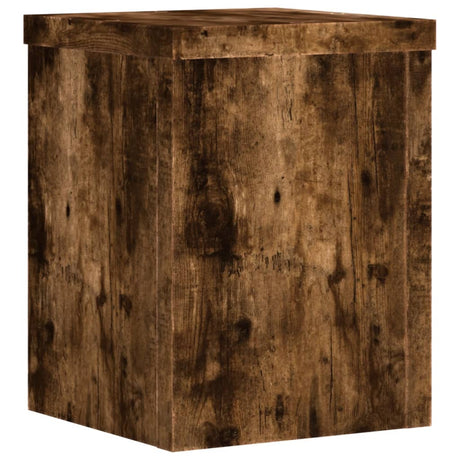 Vidaxl plantenstandaards 2 st 15x15x20 cm bewerkt hout gerookt eiken