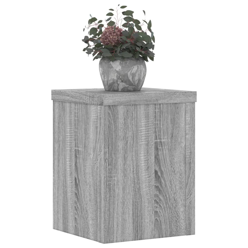 Vidaxl plantenstandaards 2 st 15x15x20 cm bewerkt hout grijs sonoma