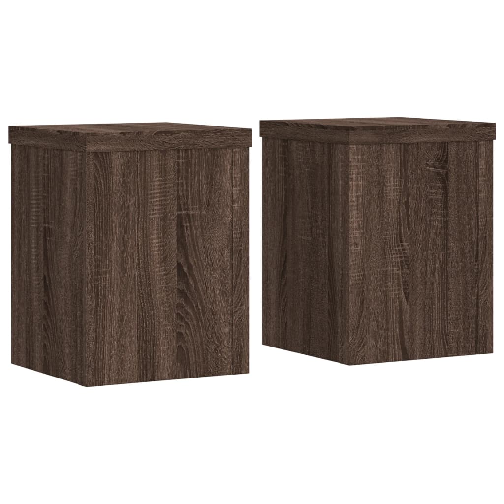 Vidaxl plantenstandaards 2 st 15x15x20 cm bewerkt hout bruin eiken