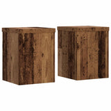 Vidaxl plantenstandaards 2 st 15x15x20 cm bewerkt hout oud houtkleurig