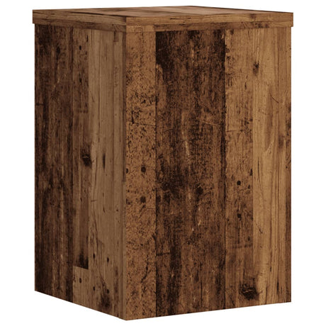 Vidaxl plantenstandaards 2 st 20x20x30 cm bewerkt hout oud houtkleurig