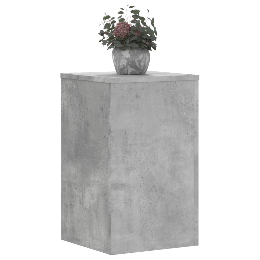 Vidaxl plantenstandaards 2 st 30x30x50 cm bewerkt hout betongrijs