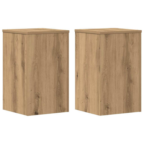 Vidaxl plantenstandaards 2 st 30x30x50 cm hout artisanaal eiken
