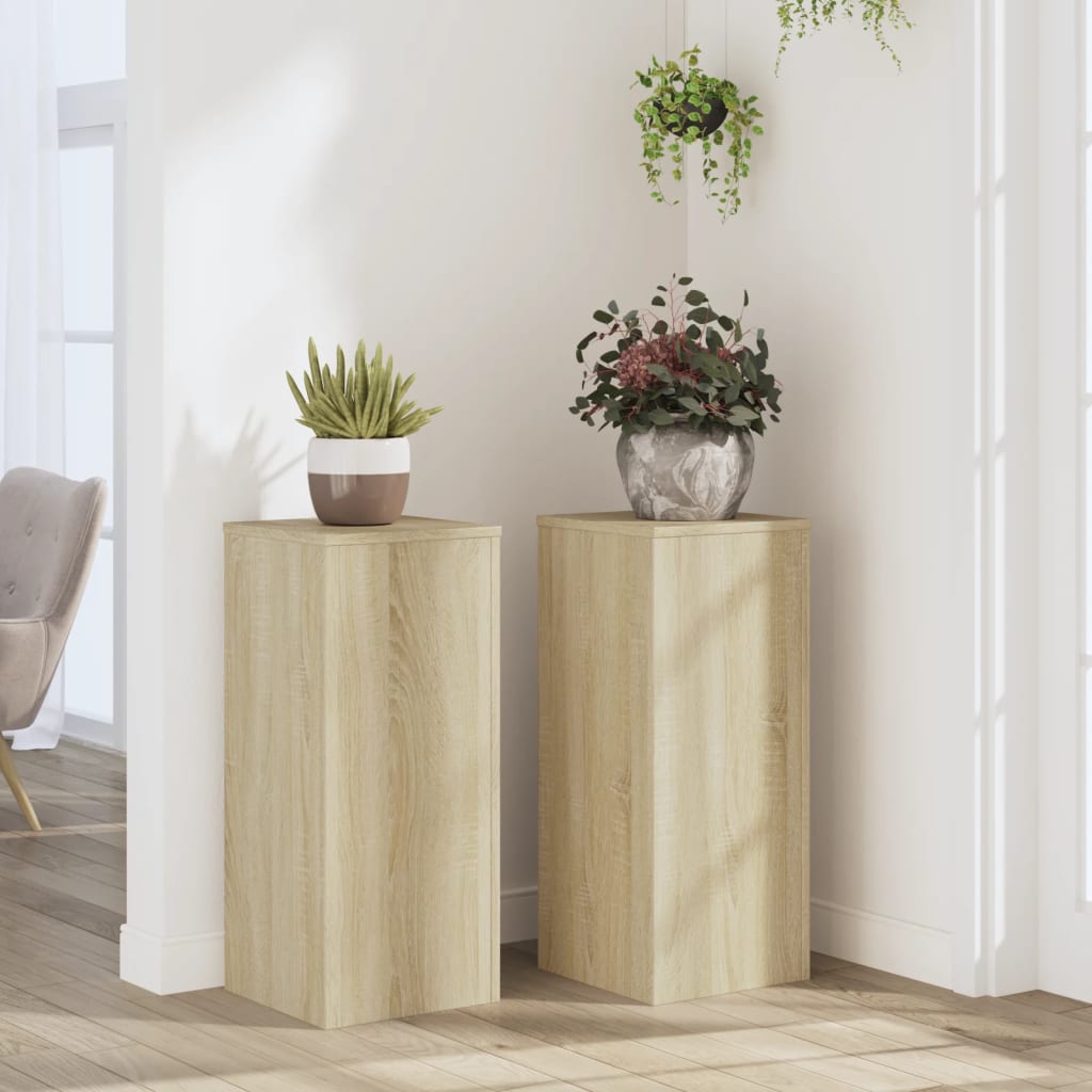 Estándares de plantas Vidaxl 2 PCS 30X30X70 CM Madera procesada Sonoma Oak