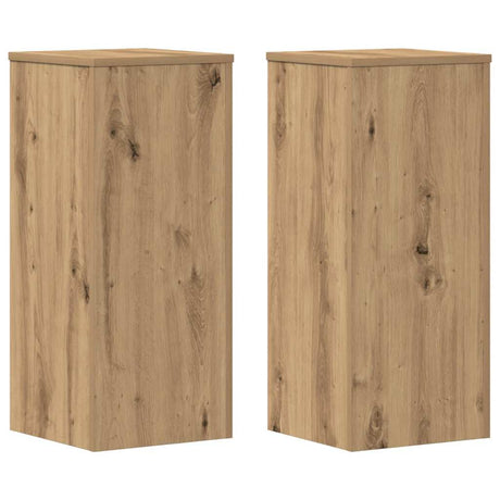 Vidaxl plantenstandaards 2 st 30x30x70 cm hout artisanaal eiken