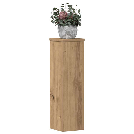 Vidaxl plantenstandaards 2 st 17x17x60 cm hout artisanaal eikenkleurig
