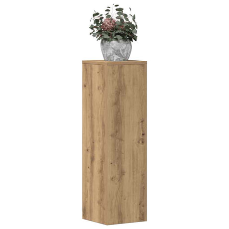 Vidaxl plantenstandaards 2 st 25x25x80 cm hout artisanaal eikenkleurig