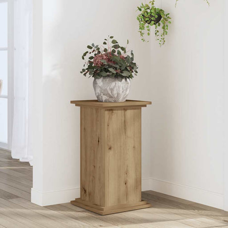Vidaxl plantenstandaard 33x33x60 cm bewerkt hout artisanaal eiken