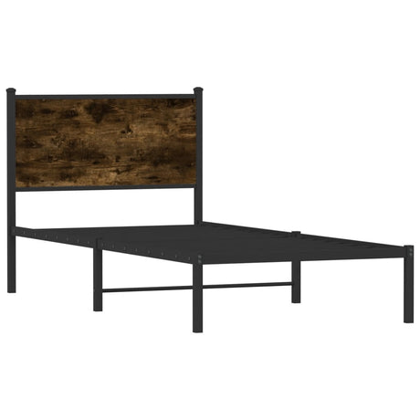 Vidaxl bedframe zonder matras metaal gerookt eikenkleurig 90x190 cm
