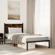 Vidaxl bedframe zonder matras metaal gerookt eikenkleurig 90x200 cm