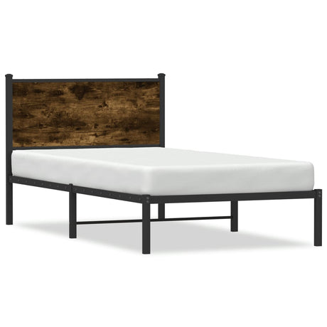Vidaxl bedframe zonder matras metaal gerookt eikenkleurig 100x190 cm