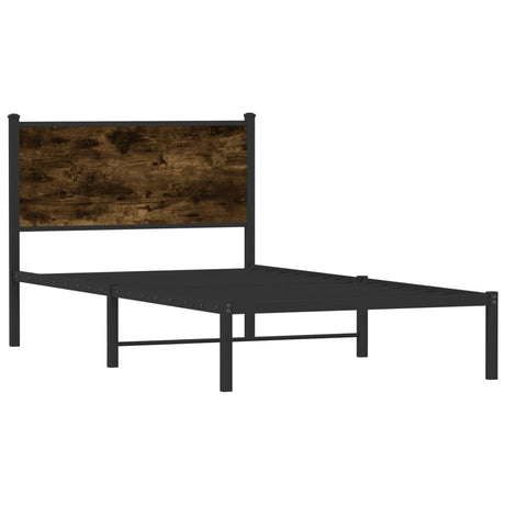 Vidaxl bedframe zonder matras metaal gerookt eikenkleurig 100x190 cm