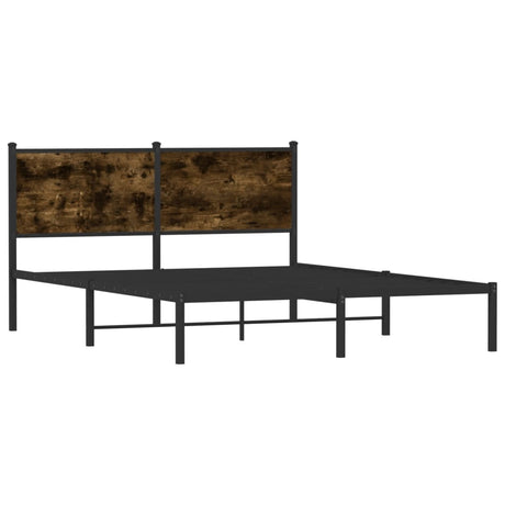 Vidaxl bedframe zonder matras metaal gerookt eikenkleurig 140x190 cm