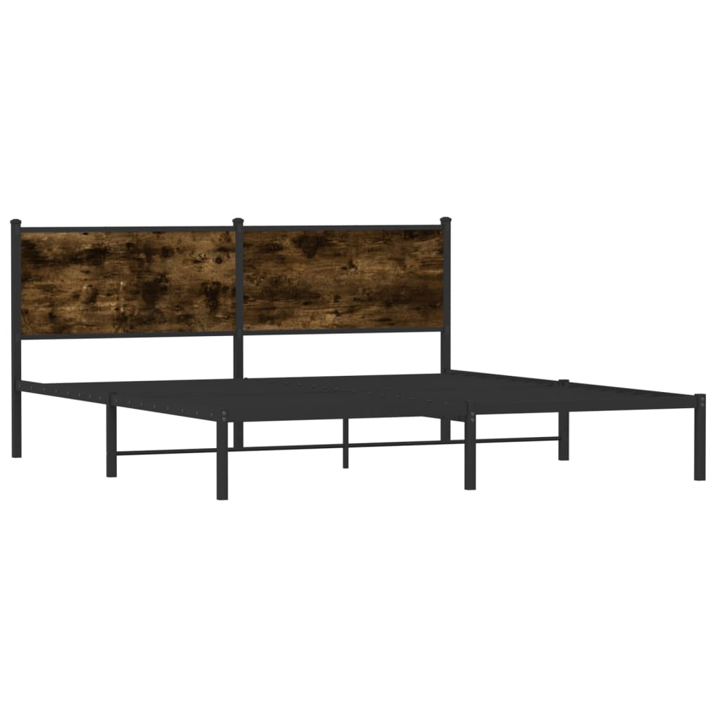 Vidaxl bedframe zonder matras metaal gerookt eikenkleurig 160x200 cm
