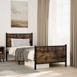 Vidaxl bedframe zonder matras metaal gerookt eikenkleurig 90x190 cm