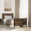 Vidaxl bedframe zonder matras metaal gerookt eikenkleurig 90x200 cm