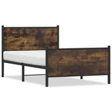 Vidaxl bedframe zonder matras metaal gerookt eikenkleurig 100x200 cm