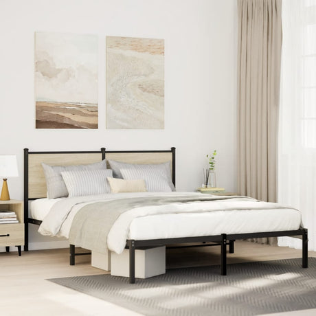 Vidaxl bedframe zonder matras metaal sonoma eikenkleurig 140x200 cm