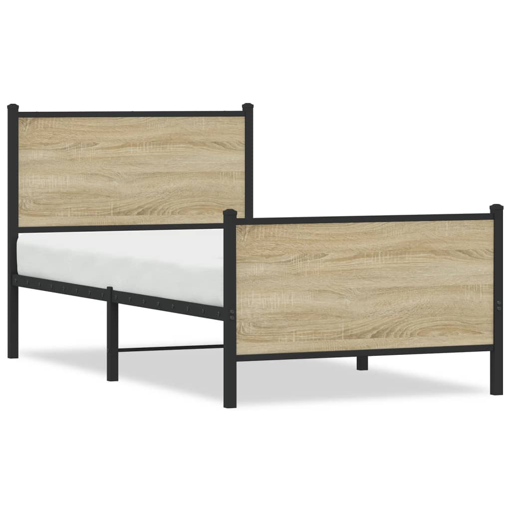 Vidaxl bedframe zonder matras metaal sonoma eikenkleurig 80x200 cm