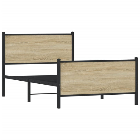 Vidaxl bedframe zonder matras metaal sonoma eikenkleurig 100x200 cm