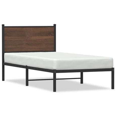 Vidaxl bedframe zonder matras metaal bruin eikenkleurig 80x200 cm