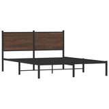Vidaxl bedframe zonder matras metaal bruin eikenkleurig 150x200 cm