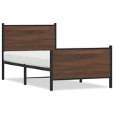 Vidaxl bedframe zonder matras metaal bruin eikenkleurig 100x200 cm
