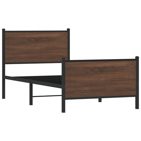 Vidaxl bedframe zonder matras metaal bruin eikenkleurig 107x203 cm