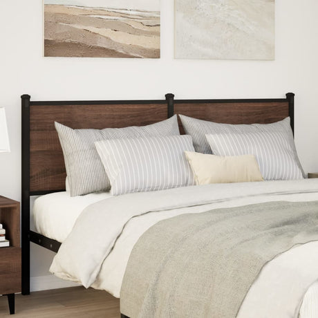 Vidaxl vervangend hoofdbord 140 cm bewerkt hout en staal bruin eikenkleurig