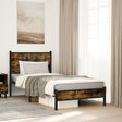 Vidaxl bedframe zonder matras metaal gerookt eikenkleurig 75x190 cm