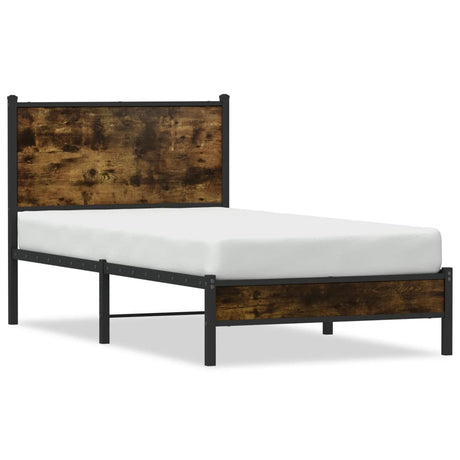Vidaxl bedframe zonder matras metaal gerookt eikenkleurig 80x200 cm