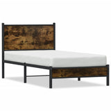 Vidaxl bedframe zonder matras metaal gerookt eikenkleurig 90x190 cm