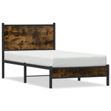 Vidaxl bedframe zonder matras metaal gerookt eikenkleurig 90x200 cm