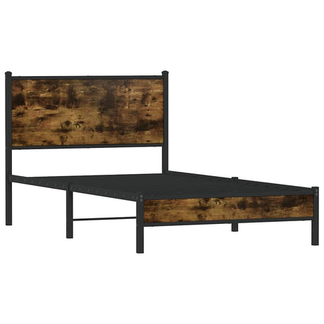 Vidaxl bedframe zonder matras metaal gerookt eikenkleurig 100x200 cm