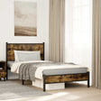 Vidaxl bedframe zonder matras metaal gerookt eikenkleurig 100x200 cm