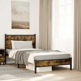Vidaxl bedframe zonder matras metaal gerookt eikenkleurig 100x200 cm
