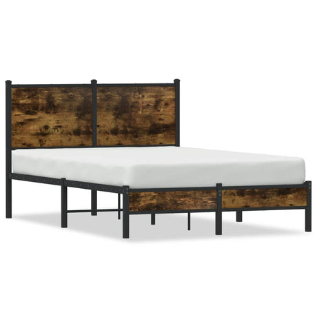 Vidaxl bedframe zonder matras metaal gerookt eikenkleurig 120x200 cm